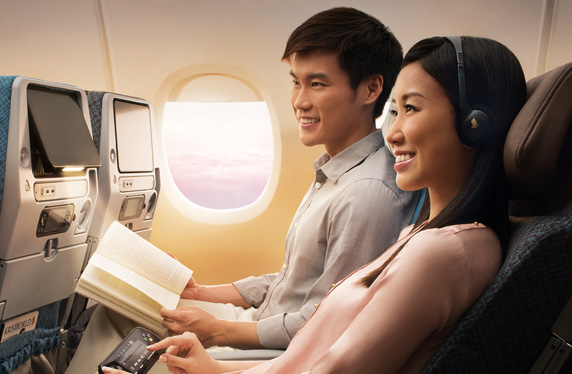 Passenger enjoy flying with KrisFlyer Miles